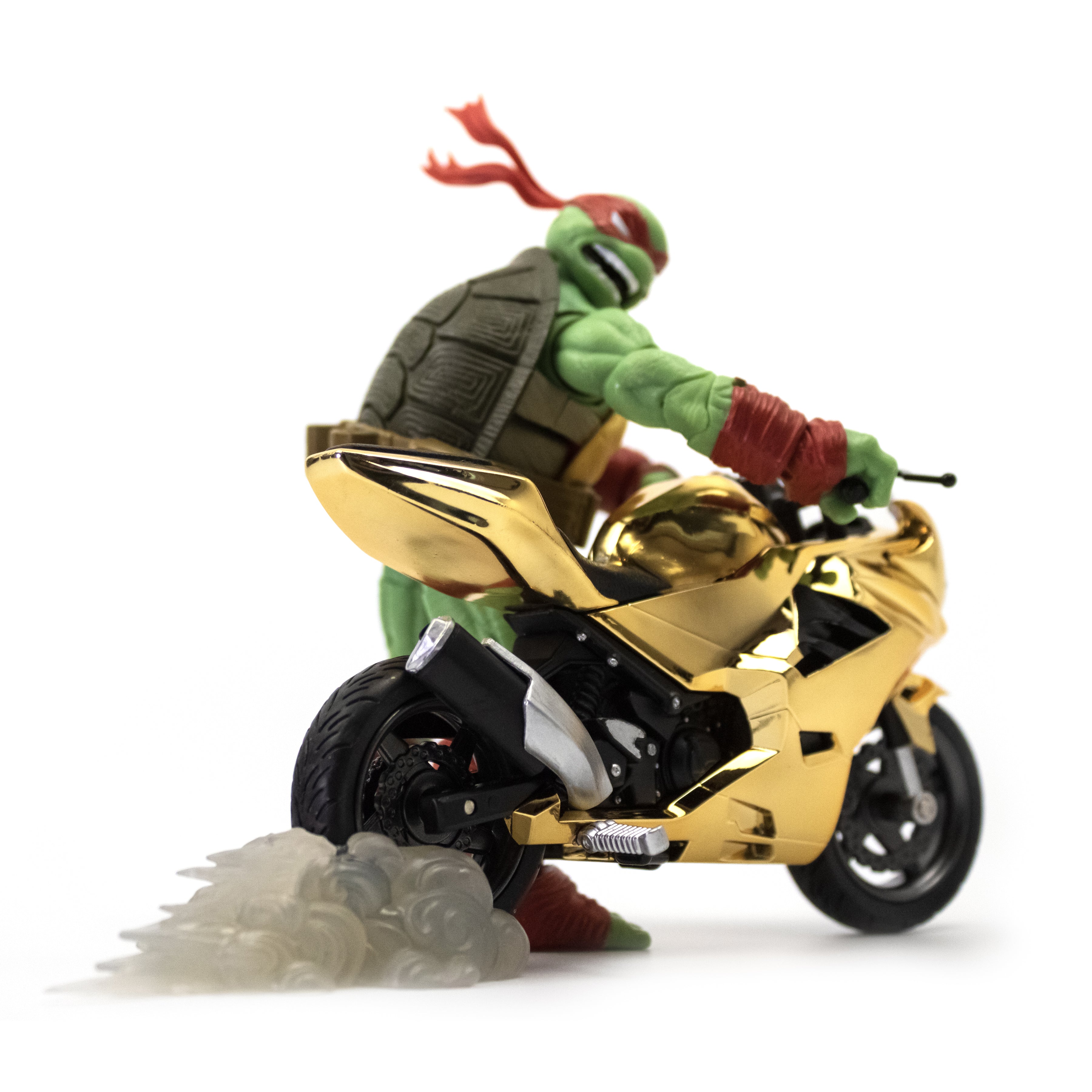 TMNT BST AXN + VEHICLE Raphael Comic with Gold Motorcycle SDCC 2023