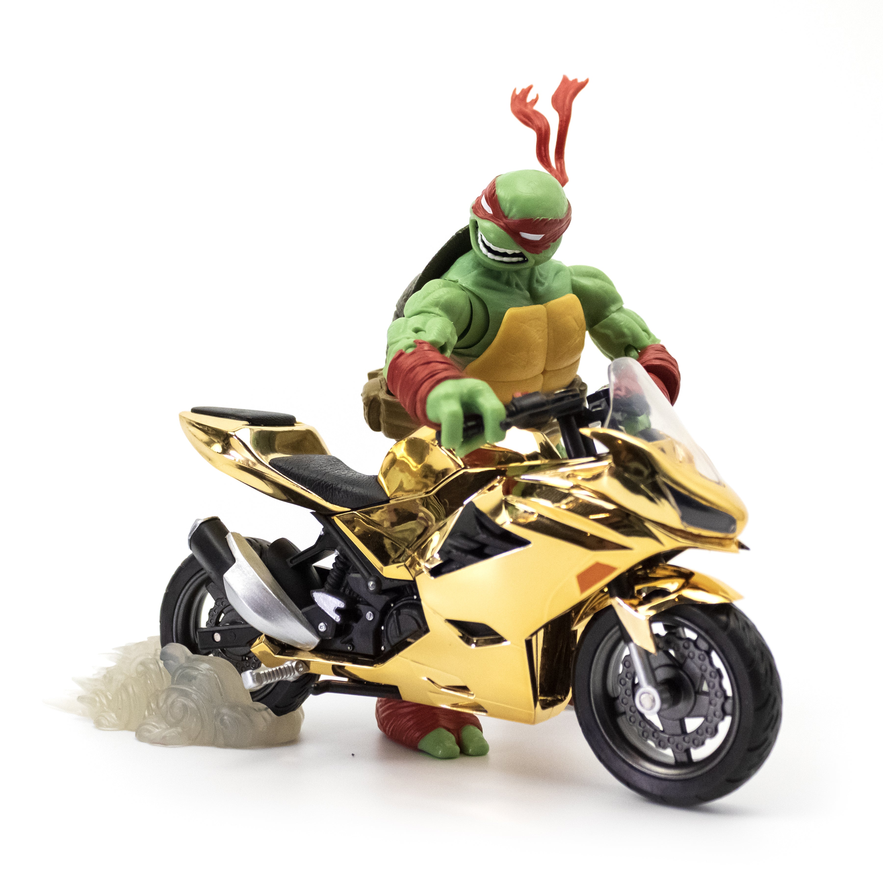 TMNT BST AXN + VEHICLE Raphael Comic with Gold Motorcycle SDCC 2023