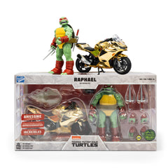 TMNT BST AXN + VEHICLE Raphael Comic with Gold Motorcycle SDCC 2023