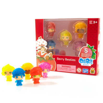 STRAWBERRY SHORTCAKE 1.5" CheeBee Figures 5-Pack Collector Set - Berry Besties Glitter