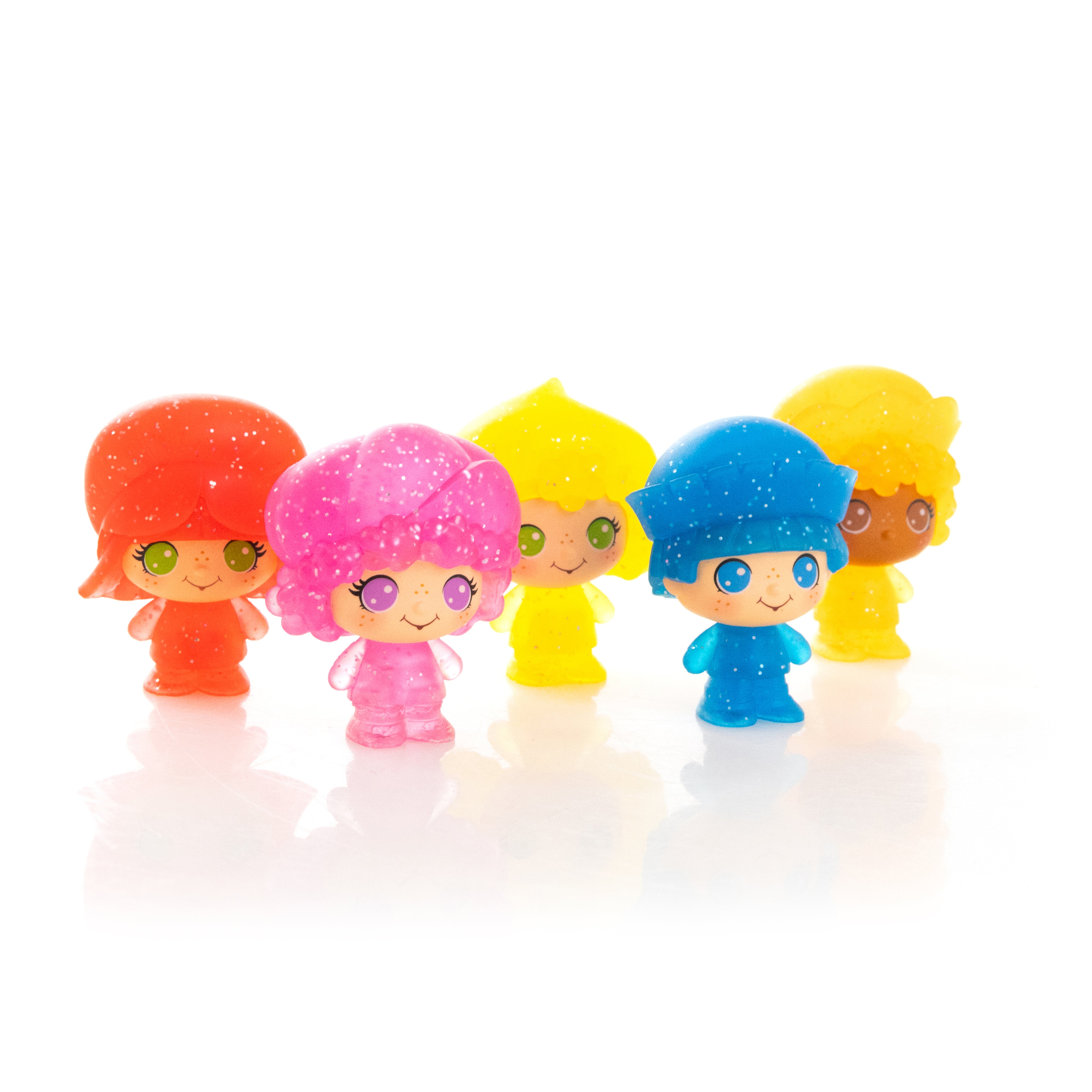 STRAWBERRY SHORTCAKE 1.5" CheeBee Figures 5-Pack Collector Set - Berry Besties Glitter