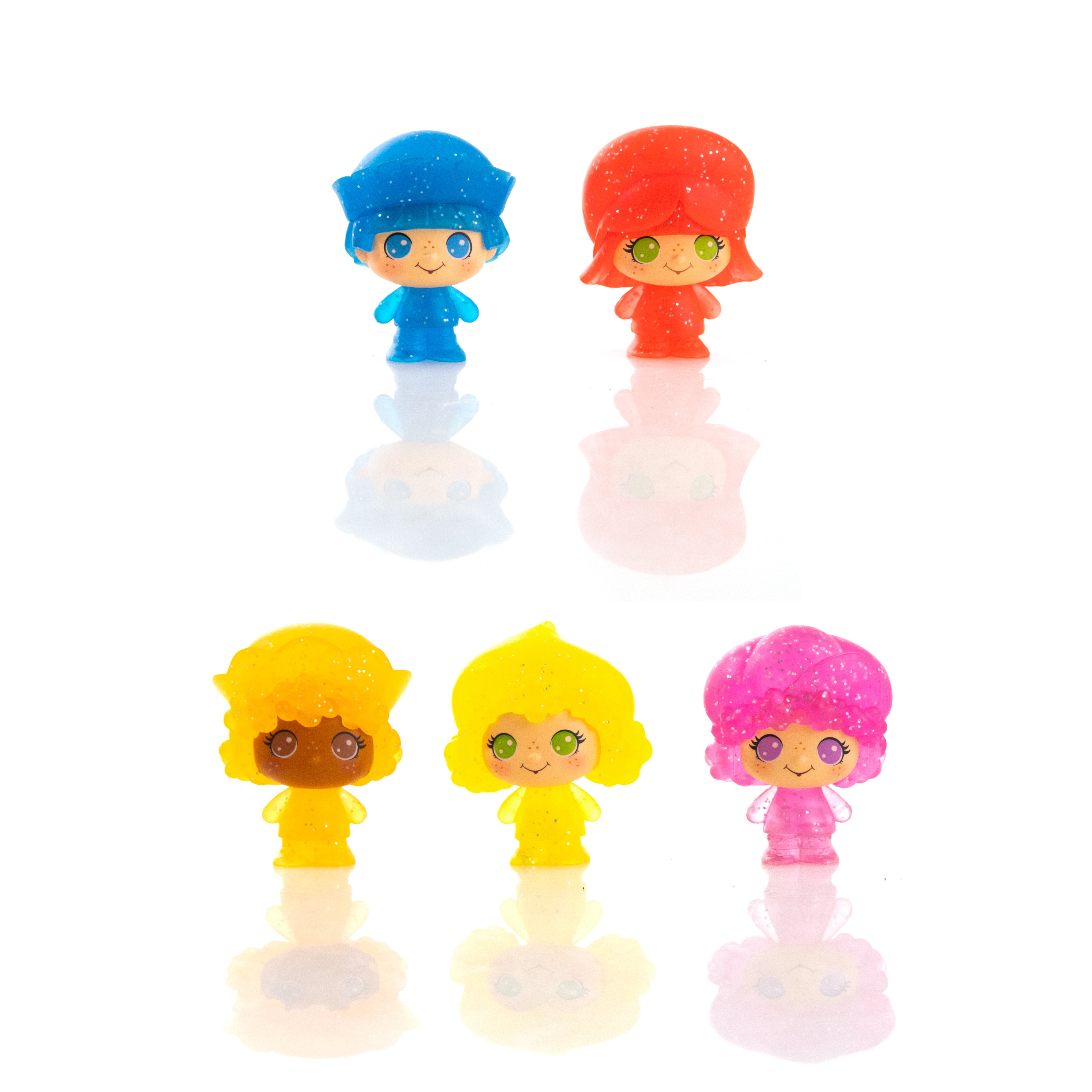 STRAWBERRY SHORTCAKE 1.5" CheeBee Figures 5-Pack Collector Set - Berry Besties Glitter