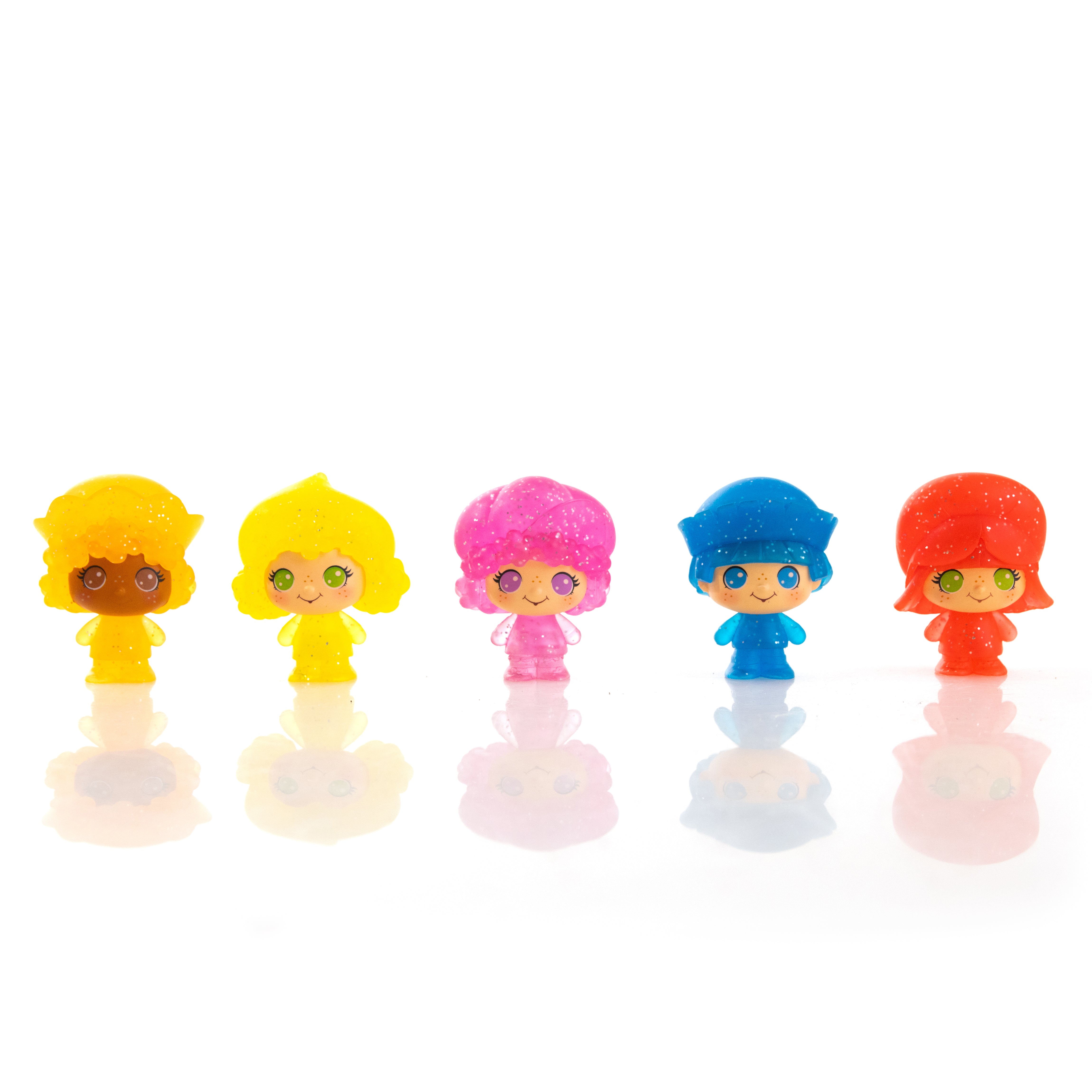 STRAWBERRY SHORTCAKE 1.5" CheeBee Figures 5-Pack Collector Set - Berry Besties Glitter