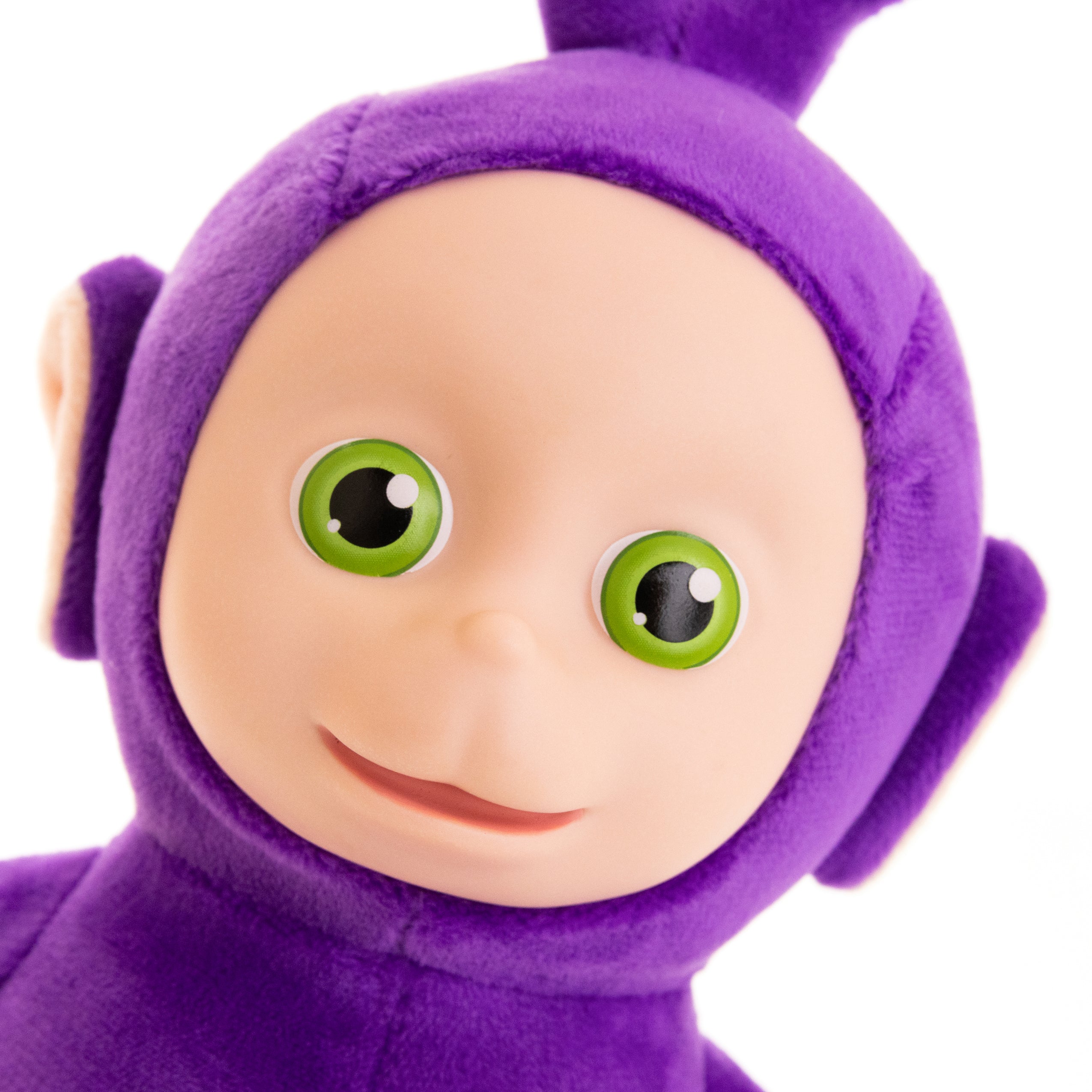 The Loyal Subjects Teletubbies Tinky Winky Soft Plush 8-inch Toy with Interactive Color Changing Belly Patch