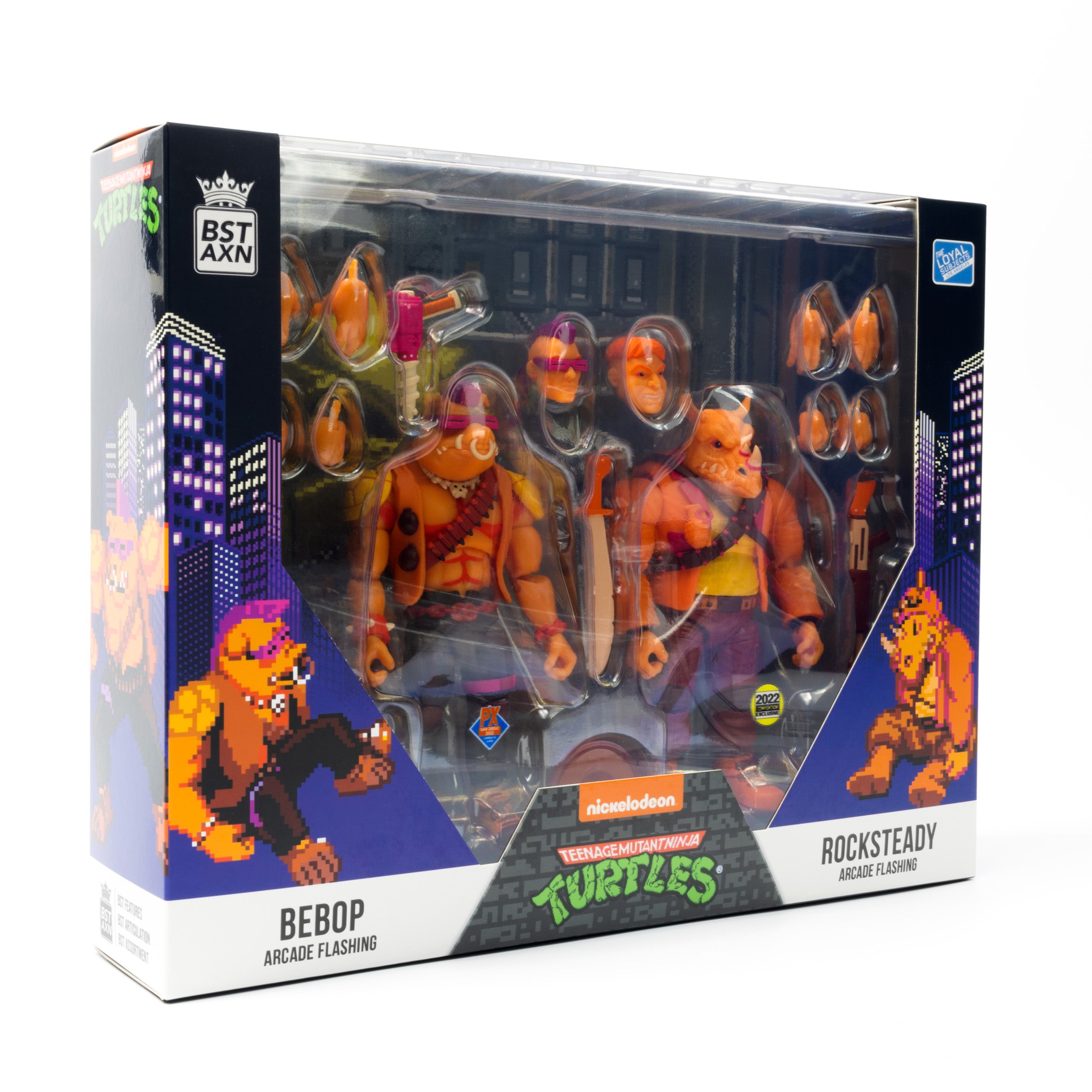 TMNT BST AXN Bebop & Rocksteady Arcade Flashing 2-Pack