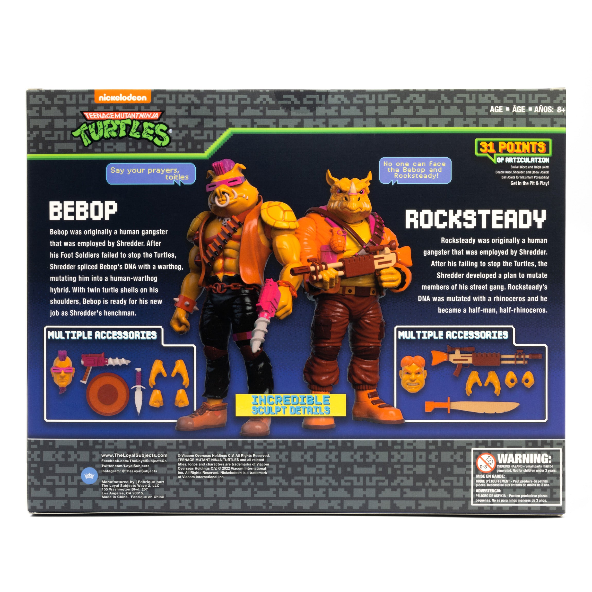 TMNT BST AXN Bebop & Rocksteady Arcade Flashing 2-Pack